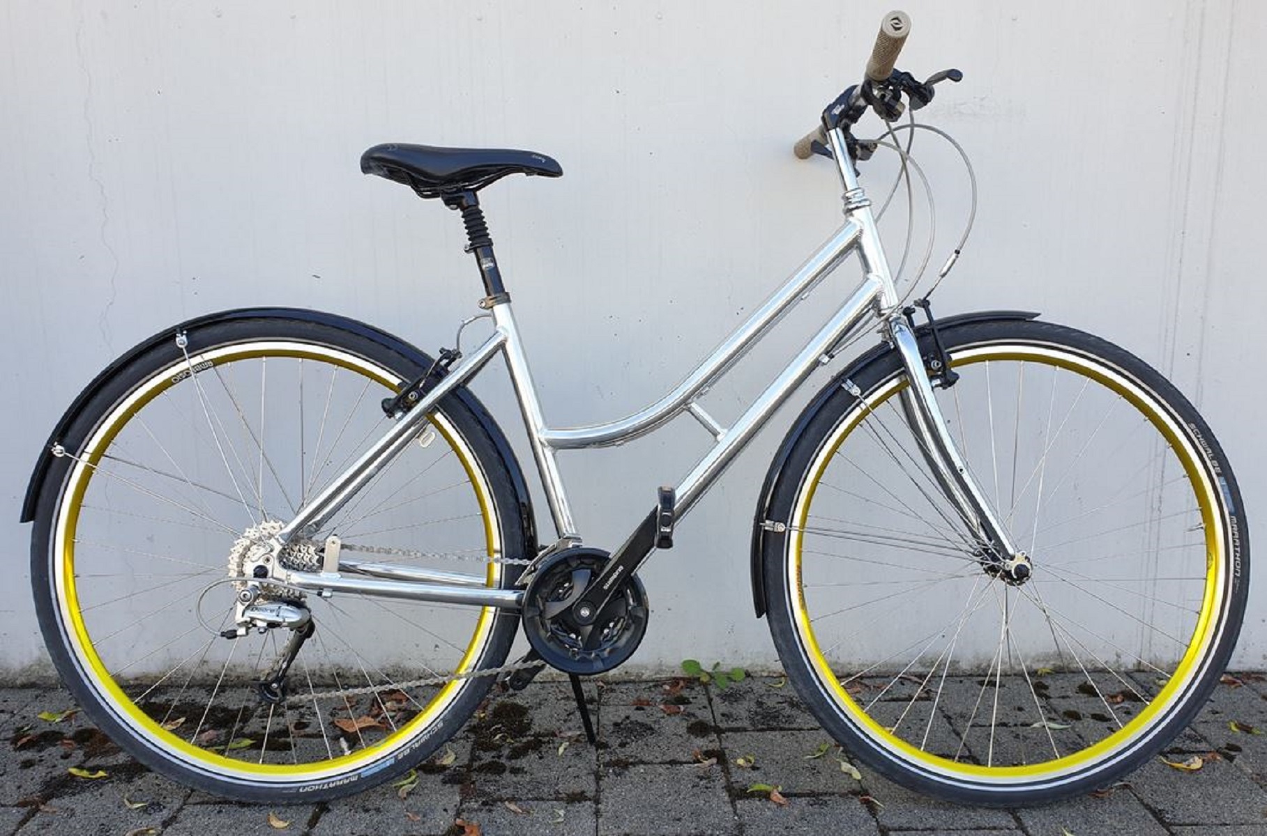 retro-damen-chrom-gelb Damen City Retro chrom – Bild 1